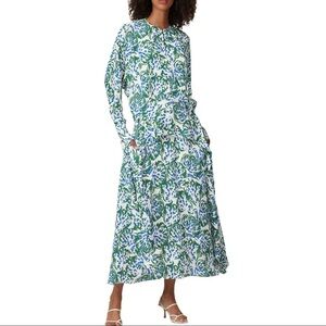 Victoria Beckham  Long Sleeve Drape maxi dress